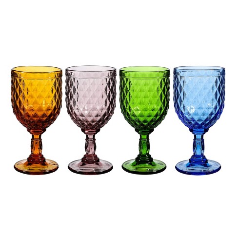 Drinking Glasses with Straws (Set of 4, 11 oz) - Glass Cups with