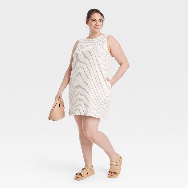 Women's Linen Mini Shift Dress - A New Day™, 4 of 12