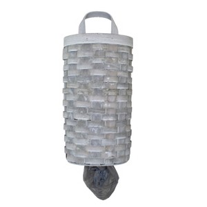 AuldHome Design Wicker Grocery Bag Holder; Wall-Mounted Rustic Farmhouse Plastic Bag Dispenser - 1 of 4