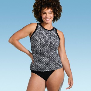 Lands' End Women's Geo Print High Neck Tankini Top - 1 of 3