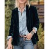 Women's Velvet Blazer Jacket Casual Button Velvet  Dressy Lapel Suit Cardigan Office Work Short Coat Suit Jacket with Pocket - 2 of 4