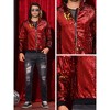 Lars Amadeus Men's Long Sleeves Zip Up Sparkle Metallic Sequins Hoodie Jackets - 4 of 4