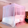 YEERSWAG Elegant Princess Twin Size Bed Canopy Bed Curtain Nets Holiday Present For Girls - 3 of 4