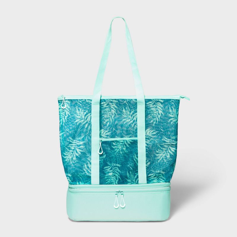 Cooler Tote Palm Printed Mesh - Sun Squad&#8482;, 1 of 5