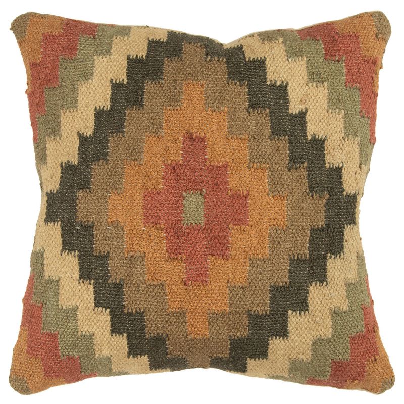 18&#34;x18&#34; Earthtones Southwestern Square Throw Pillow Cover - Rizzy Home, 1 of 8