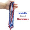Patriotic Beads Necklace (72 Pack) - Red, White, and Blue, 33" Long, 7mm Thick -or 4th of July Party Favors and Dress-Up Accessories by 4E's Novelty - 2 of 4