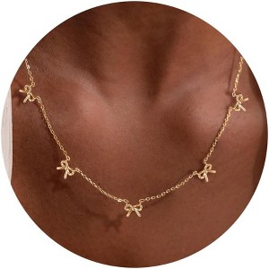 Dainty Charm Necklace for Women, 14K Gold/Silver Plated with Multiple Symbolic Charms - 1 of 4