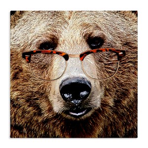 Stupell Industries Grizzly Bear with Glasses, 30" x 30" - 1 of 4