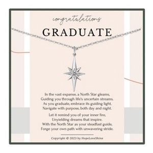 HOPE LOVE SHINE Graduation Necklace – North Star Jewelry Gift for Her, College or High School Graduate Gold or Silver - 1 of 1