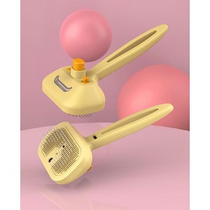 BABYYER Pet Steam Brush, Steam Brush with Release Button, for Self-Cleaning Pet Spray Hair Removal Comb of All Long Haired and Short Haired pets - 1 of 4