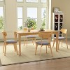 Christopher Knight Home Adrian Mid-Century Modern 5-Piece Wood Dining Table Set with Upholstered Dining Chairs - 2 of 4