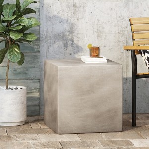 Maggift Patio End Tables Accent Side End Table for Outdoor and Indoor, Garden, Backyard Use, Special Design, Gray, 22"*22"*22.5" - 1 of 4