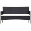 vidaXL 5 Piece Patio Lounge Set With Cushions Poly Rattan Black - 4 of 4