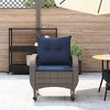 vidaXL Patio Rocking Chair with Cushions Gray Poly Rattan - 3 of 4