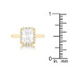 Slickblue Classic 2 Ct. CZ Radiant Style Gold Ring, Clear Stone with Pave Accents, Women’s Ring, Size 5-10 - 3 of 4