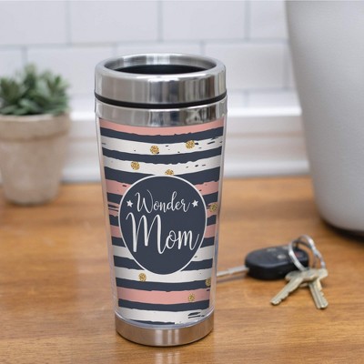 Wonder Mom Stainless Steel 16 oz Travel Mug with Lid
