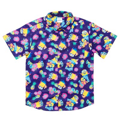 Despicable Me Minions Big Boys Matching Family Hawaiian Button Down