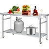 Stainless Steel Folding Table - 920LB Capacity, Adjustable Shelf & Locking Casters, Commercial Worktable for Kitchen/Restaurant - 4 of 4