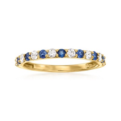 Ross-Simons 0.30 ct. t.w. Sapphire and .28 ct. t.w. Diamond Ring in 14kt Yellow Gold