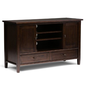 47" Solid Wood Wide Tall TV Media Stand with Handcrafted Finish, Cord Management, and Shaker Style Drawers for Living Room and Bedroom - 1 of 4