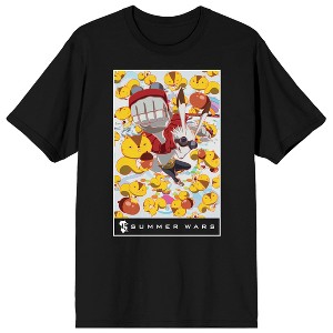 Summer Wars 15th Anniversary King Kazma and Kara Kenji Character Art Adult Black Short Sleeve Tee - 1 of 3