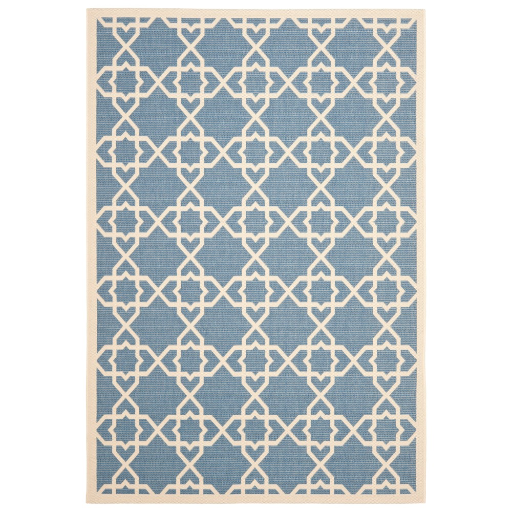 5'3inX7'7in Rectangle Bourges Outer Patio Rug Blue/Beige - Safavieh