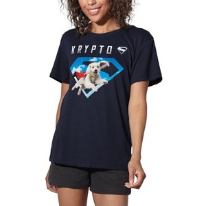Women's Superman 2025 Krypto Sky Shield Loose T Shirt - 1 of 4