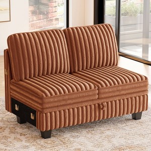 Belffin Corduroy Fabric Loveseat Module for Modular Sectional Couch for Living Room 2 Seater Modular with Storage - 1 of 4