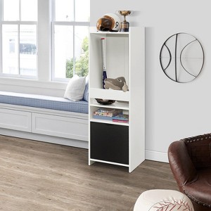 Kings Brand Furniture - Anne 2-Shelf Kids Bookshelf Bookcase with Drawer, Toy Storage Playroom Organizer, White - 1 of 4