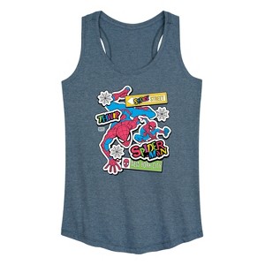Women's - Marvel - Spidey Bright Stickers Graphic Racerback Tank - 1 of 4