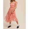 Women's Smocked Ruffle Tiered Mesh Midi Dress - Listicle - 2 of 4