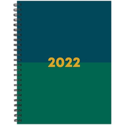 2022 Weekly Planner Softcover 6.5"x8.5" Navy and Green - Willow Creek Press