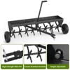 Tow Spike Aerator 48 inches Extra-Wide Tow Bar Tow Behind Spike Aerator with Wheels Galvanized Steel Tines, Durable for Farm, Lawn (Black) - 3 of 4