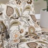 Gulches Brown Floral Flannel Armless Single Dining Chair with Soft Seat Cushion & Matching Lumbar Pillow, Space-Saving Chair - 4 of 4