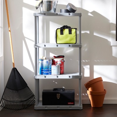 24'' High Resin 4-Tier Light Duty Multi-Purpose Shelving Unit