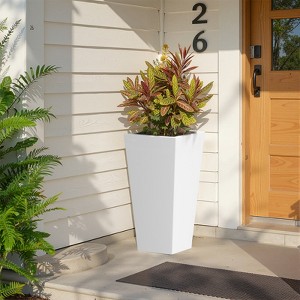 Spassway Indoor Outdoor Geometric Metal Planter Pot Planter Box Patio Garden Bed Black - 1 of 4