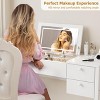 Acekool Makeup Vanity Desk with LED Mirror, 3 Lighting Modes, 4 Drawers, Matching Stool, Modern White Vanity Table Set for Bedroom - 4 of 4