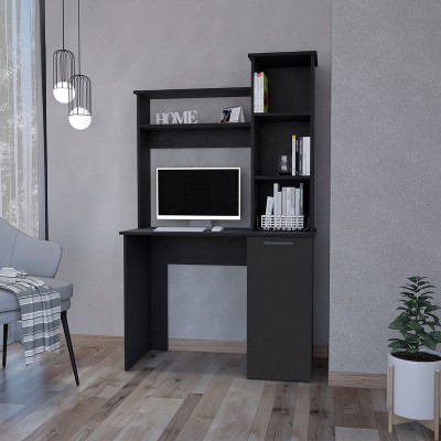 Vynxaria Computer Desk with Hutch - 3-Tier Storage Shelves, 38.7"W x 17.7"D