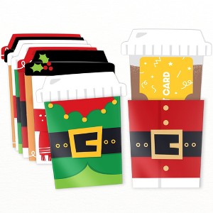 Big Dot of Happiness Assorted Christmas Holiday Coffee Cup Gift Card Holders with Envelopes, Christmas Money Holder Sleeves Nifty Gifty Pack, Set of 8 - 1 of 4