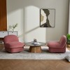 Pumpkin Swivel Accent Chair, Velvet Modern Lounge Chair with 360° Metal Base, Comfy Armless Chair for Living Room Bedroom-3irtyhousy - 3 of 4