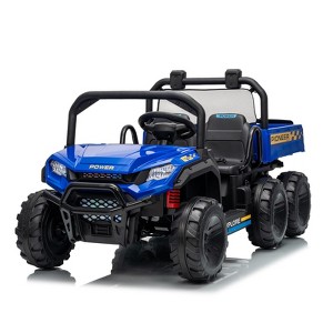 24V 4WD Electric Dump Truck for Kids, 2-Seater Ride-on Toy with Parent Remote Control - 1 of 4