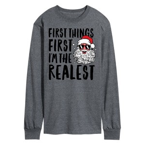 Men's - Instant Message - The Realest Santa Claus Christmas Long Sleeve Graphic T-Shirt - 1 of 4