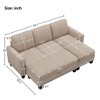 NicBex Modern 81.1" Sofa Bed Linen Convertible Sleeper Sofa with Storage Chaise for Living Room, Gray - 2 of 4