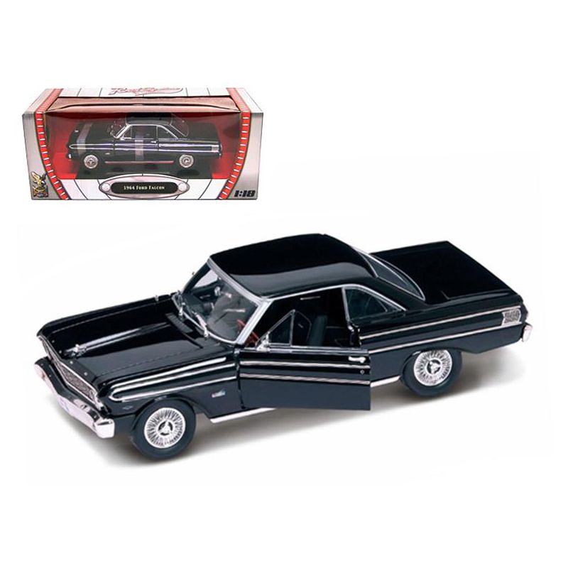 1964 Ford Falcon Diecast Car Model 1/18 Black Die Cast Car by Road Signature, 1 of 4