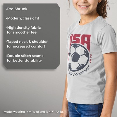 LOST GODS Girls Lost Gods USA Soccer Ball 2026 T Shirt - White - Large — фото 6