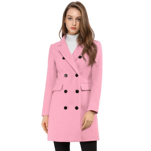 Lapel double clearance breasted wool coat