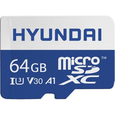 Hyundai 64GB microSDXC UHS-I Memory Card with Adapter, 90MB/s (U3) 4K Video, Ultra HD, A1, V30 