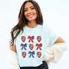 Simply Sage Market Coquette Bows And USA Strawberries Garment Dyed Tee - 3 of 4