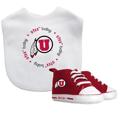 Baby Fanatic 2 Piece Bid and Shoes - NCAA Utah Utes - White Unisex Infant Apparel