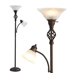 GTCLIGHTING Floor Lamp for Living Room, 72" Modern Bedroom Standing Lamp with 8W LED Bulb, Tall Corner Lamp for Bedroom, Office - 1 of 4